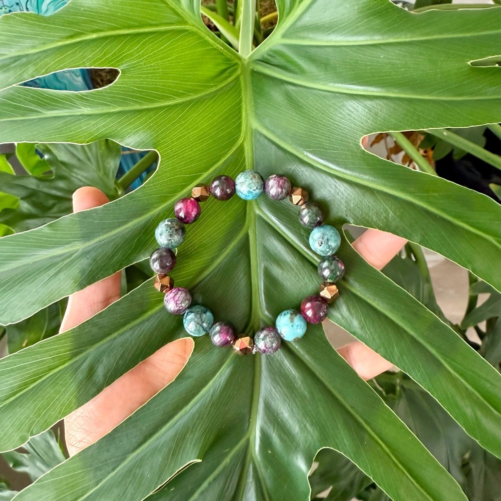 Energy Balancing Bracelet | Howlite + Jasper + Hematite Trio
